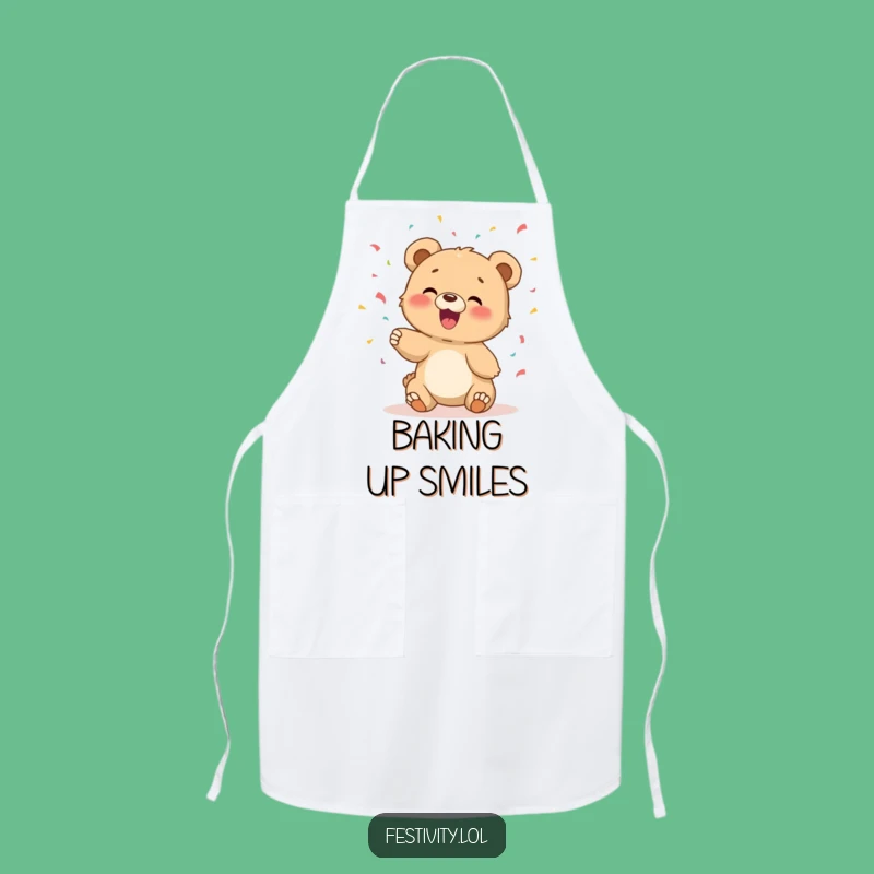 Funny Bear Cub Kitchen Apron - Cook with Giggles and Confetti!