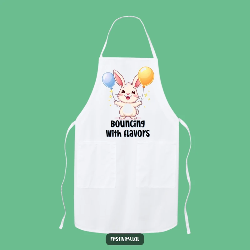 Funny Rabbit Juggling Balloons Apron: Cook with Playful Cheer!
