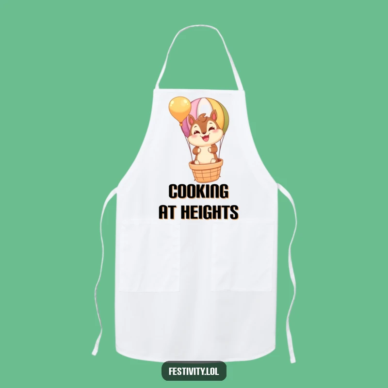 Funny Chipmunk Hot Air Balloon Apron: Cook with Joy & Hilarious Adventure