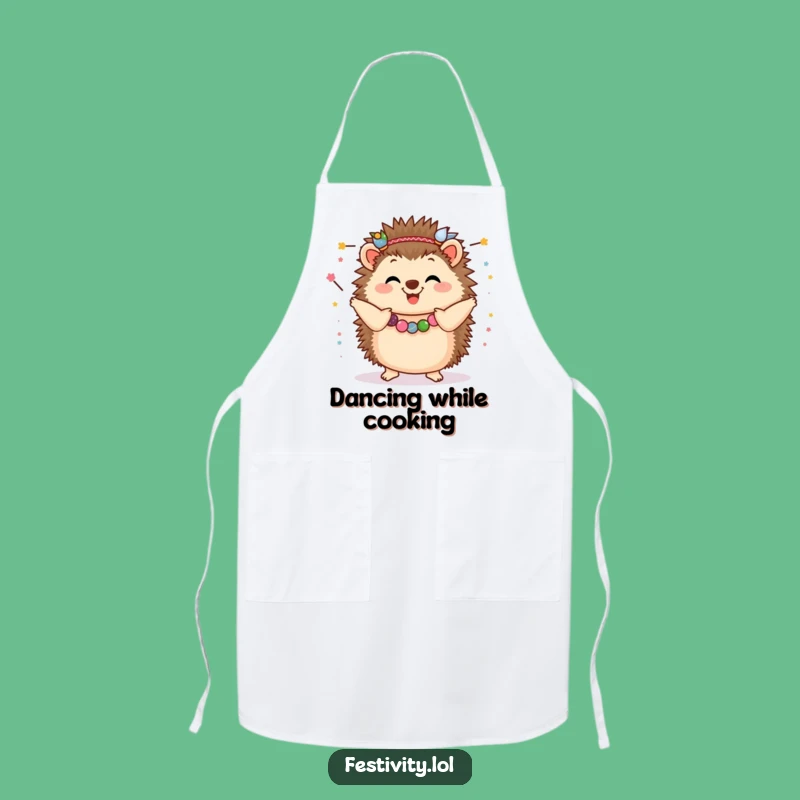 Funny Hedgehog Garland Dance Apron: Cook & Celebrate with Hilarious Festive Flair