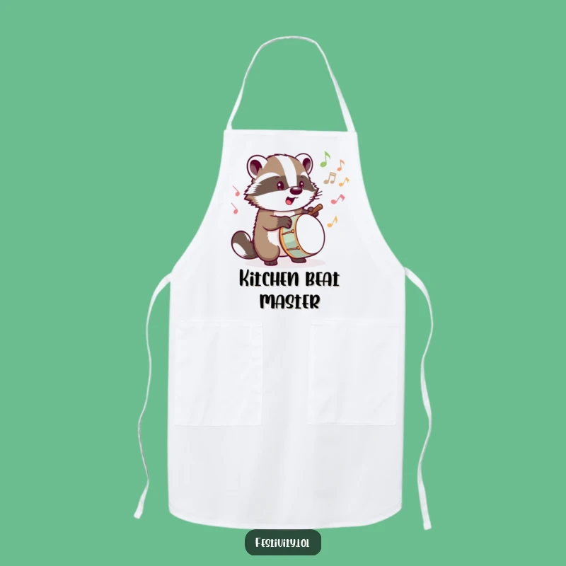 Funny Badger Drummer Apron: Cook to the Beat!