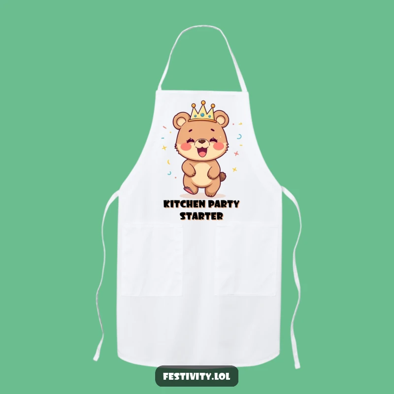 Funny Bear Cub Party Apron: Cook Up Some Hilarious Fun!