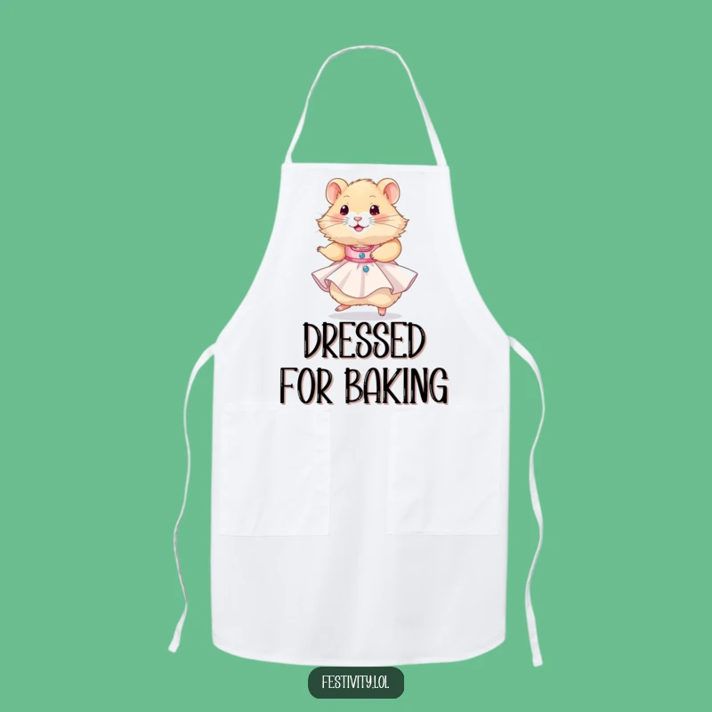 Funny Hamster Party Dress Apron: Cook up Fun with Hilarious Festive Flair!