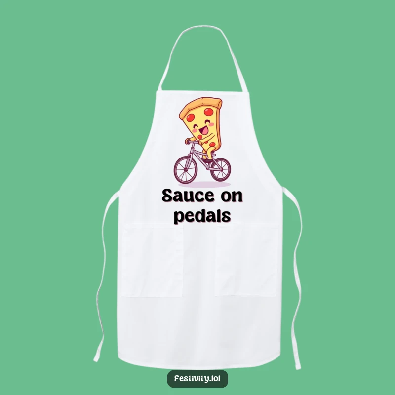 Funny Pizza Unicycle Apron: Cook Up Laughs in the Kitchen!