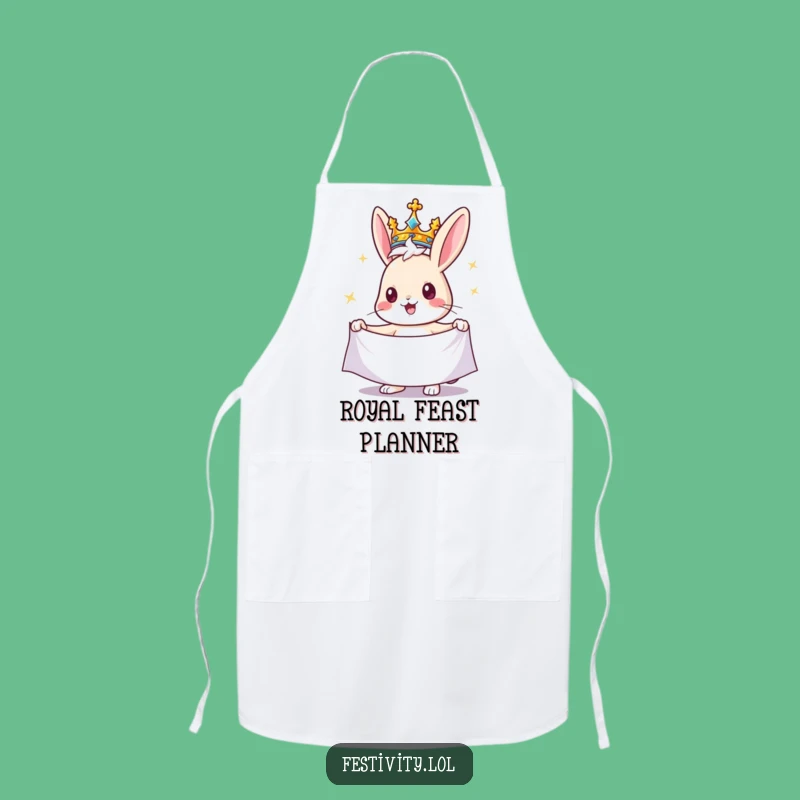 Funny Rabbit King Apron: Cook Up Fun in Royal Style with This Hilarious Accessory