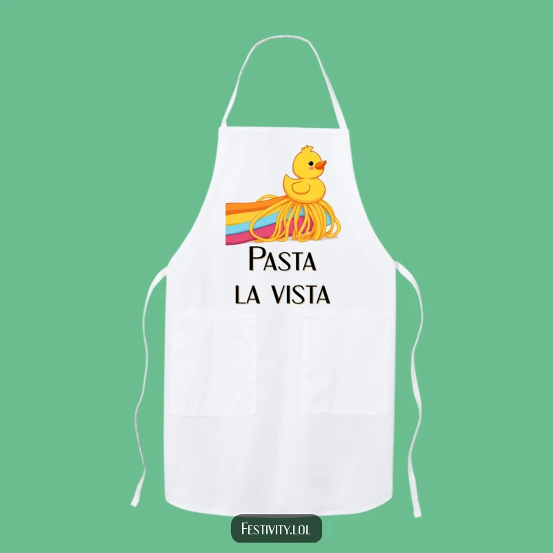 Funny Spaghetti Rainbow Duck Apron: Cook with Joy, Hilarious Kitchen Wear
