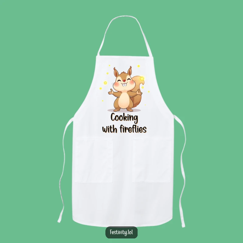 Funny Squirrel Firefly Apron: Kitchen Magic, Juggling Act, Perfect Chef Gift