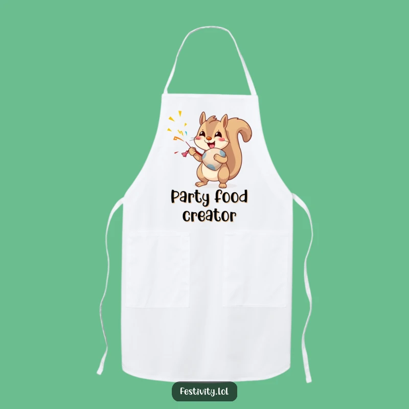 Funny Squirrel Party Popper Apron: Cook Up Laughter in the Kitchen
