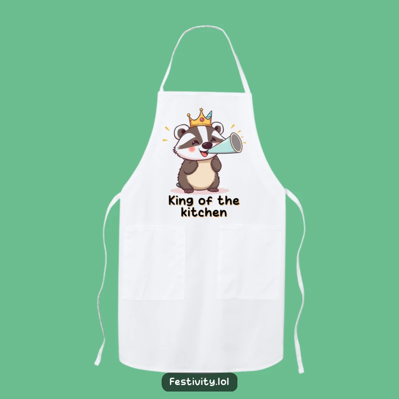 Funny Badger Party Apron: Cook Like Royalty!