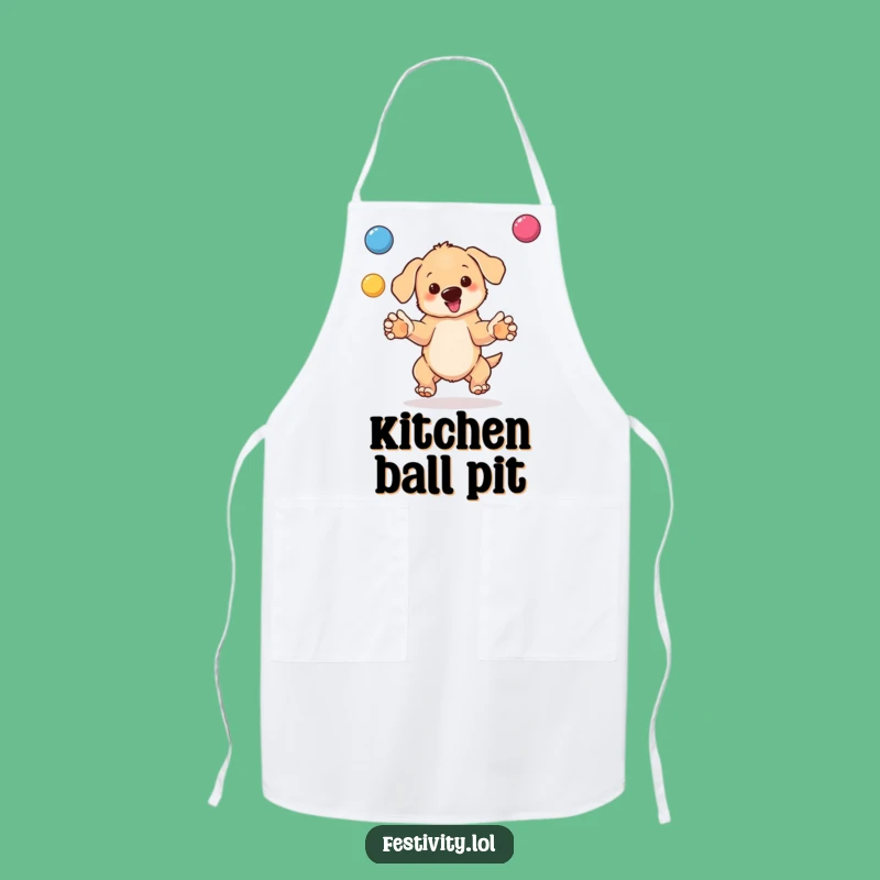 Funny Puppy Juggling Apron: Cook with Playful Prowess - Unique Gift!