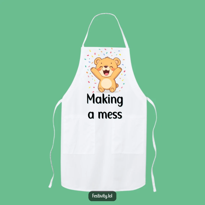 Funny Bear Cub Confetti Apron: Cook with Glee, The Ultimate Funny Gift