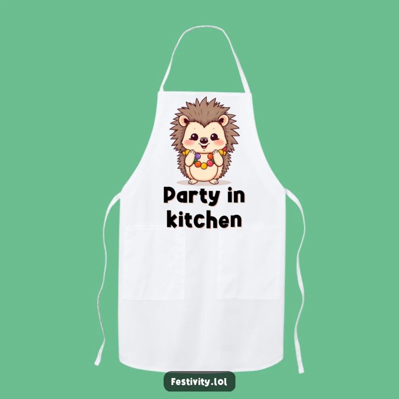 Funny Cheerful Hedgehog Apron: Cook with Joy and Festive Flair