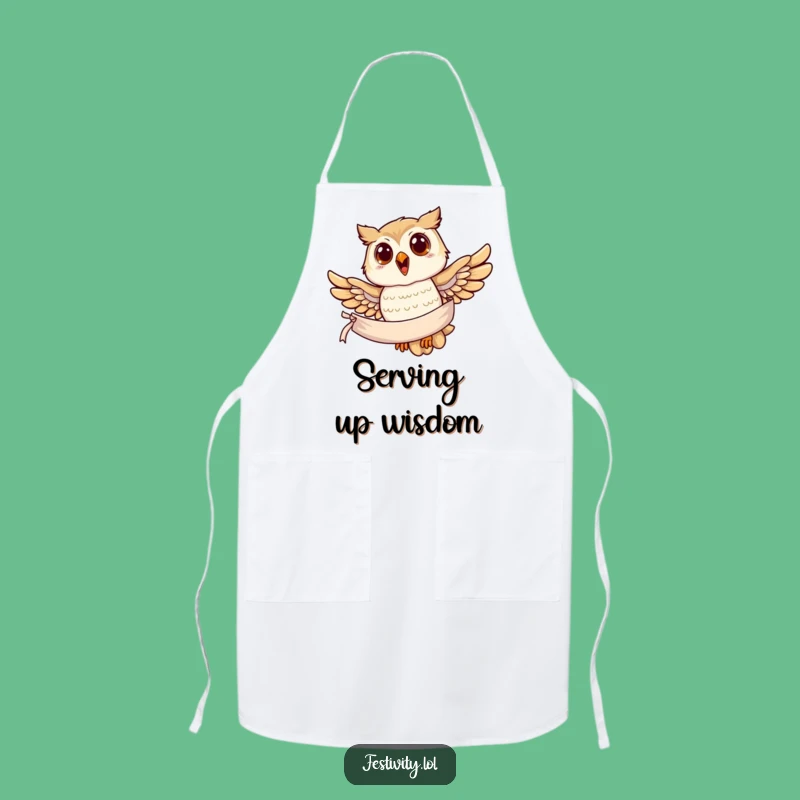 Funny Owl Banner Apron: Kitchen Wisdom, Message Maker, Ideal Funny Gift