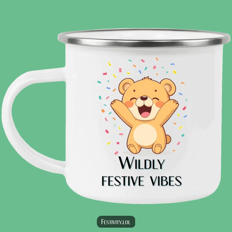 Adventure Ready Funny Bear Cub Confetti Camping Mug: Outdoorsy and Funny Gift