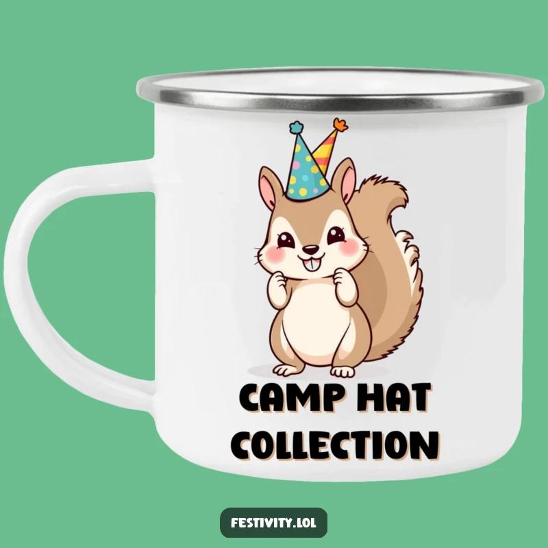 Adventure Ready Funny Squirrel Party Hat Camping Mug: Pack Your Fun, Great Funny Gift
