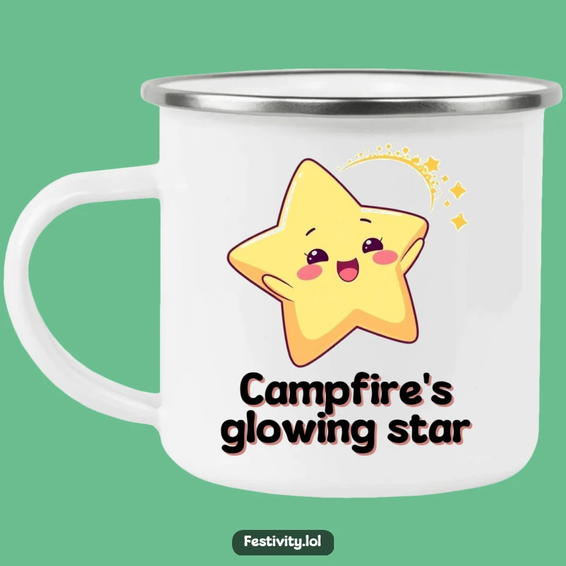 Funny Star Glitter Arc Camping Mug: Sip Under the Stars with Hilarious Cheer