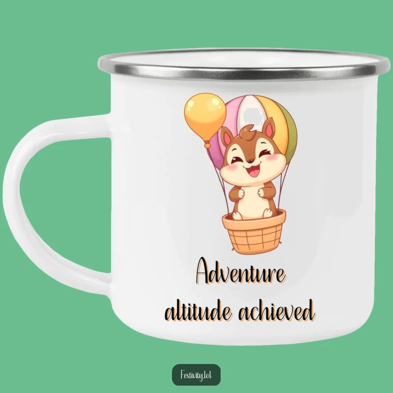 Funny Chipmunk Hot Air Balloon Camping Mug: Adventure Fuel for Your Hilarious Getaways