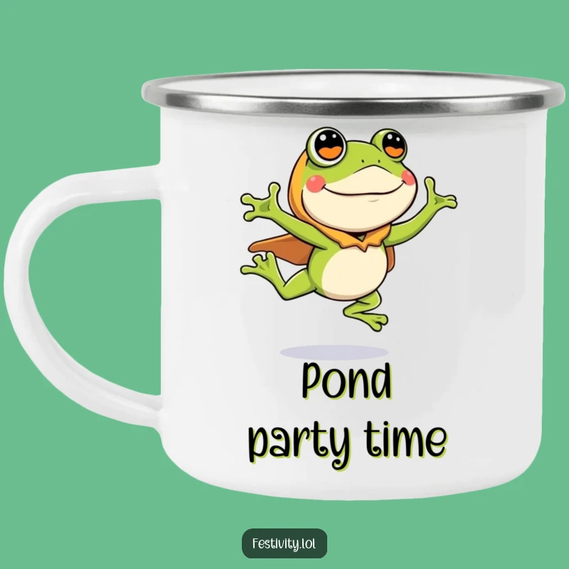 Funny Frog Costume Camping Mug: Amphibian Adventures, Humorous Outdoor Gear