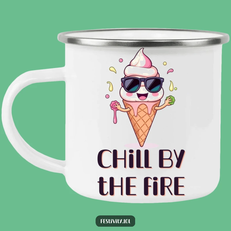 Funny Ice Cream Camping Mug: Trailside Laughs with a Comical Summer Treat, Excellent Funny Gift