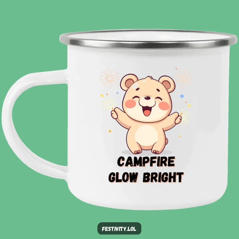 Funny Joyful Bear Cub Camping Mug - Adventure Fuel with Happy Vibes