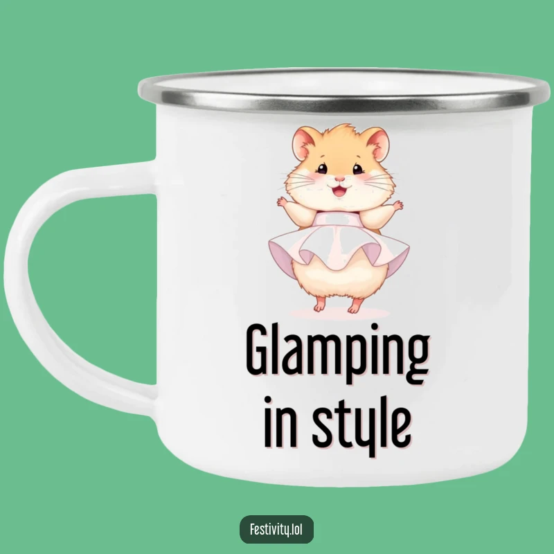 Funny Hamster Party Camping Mug: Outdoor Celebration, Durable Funny Gift Cup