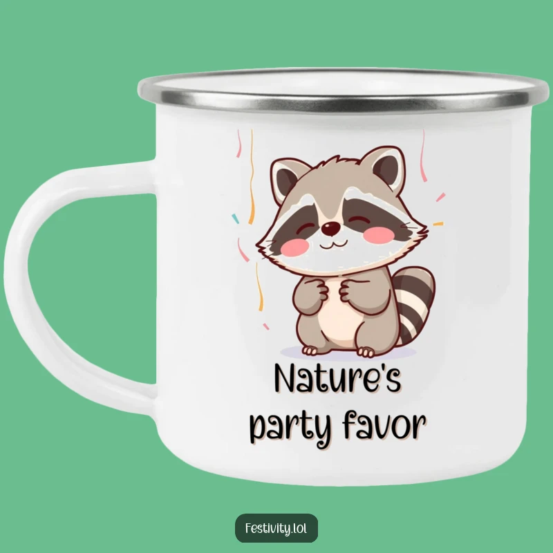 Funny Blushing Raccoon Camping Mug: Adorable Outdoor Fun!