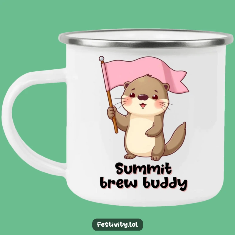 Funny Determined Otter Flag Camping Mug: Celebrate Outdoors
