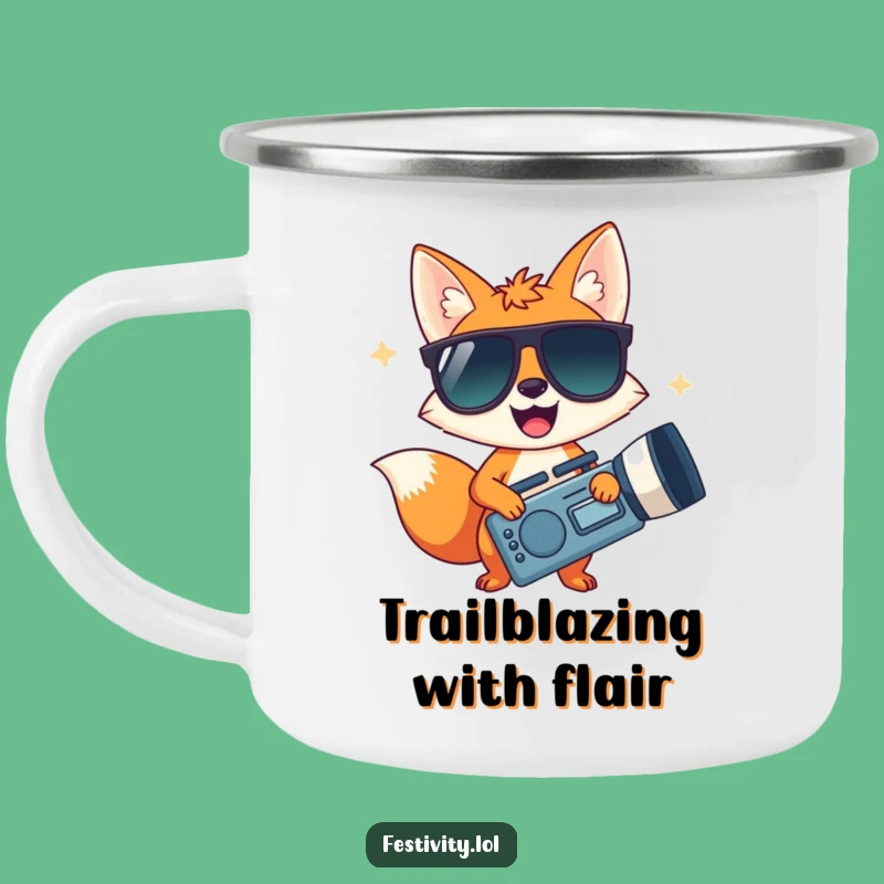Funny Fox Party Camping Mug - Cool Sunglasses Outdoor Fun Gift