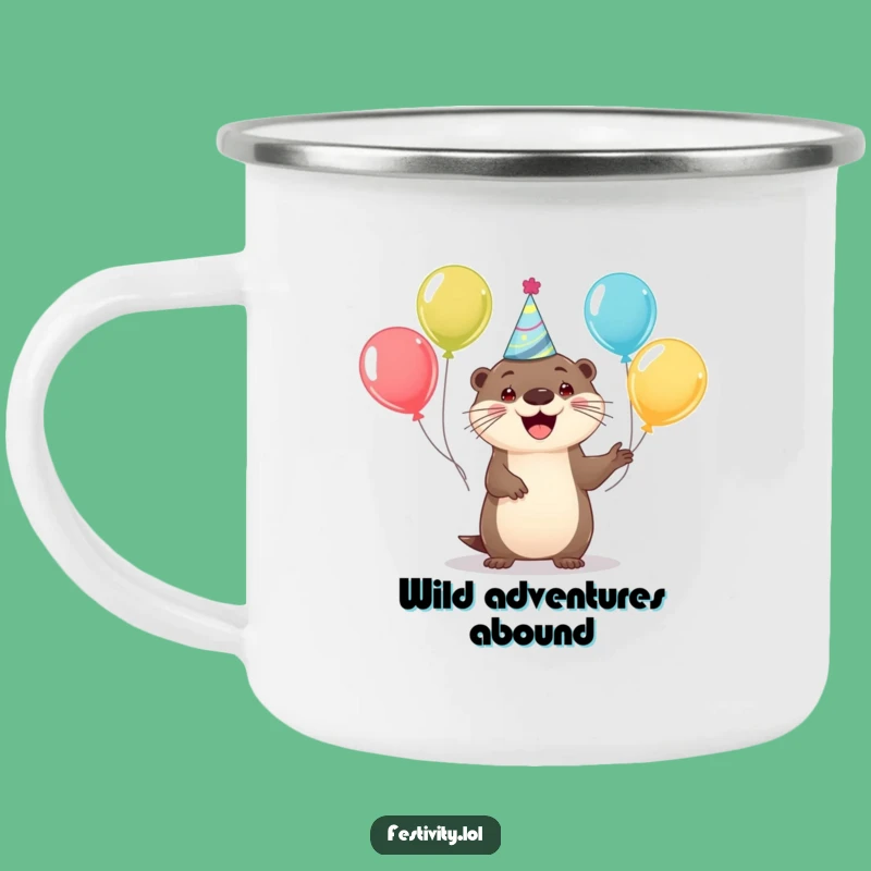Funny Happy Otter Camping Mug - Adventure Fuel with Party Spirit