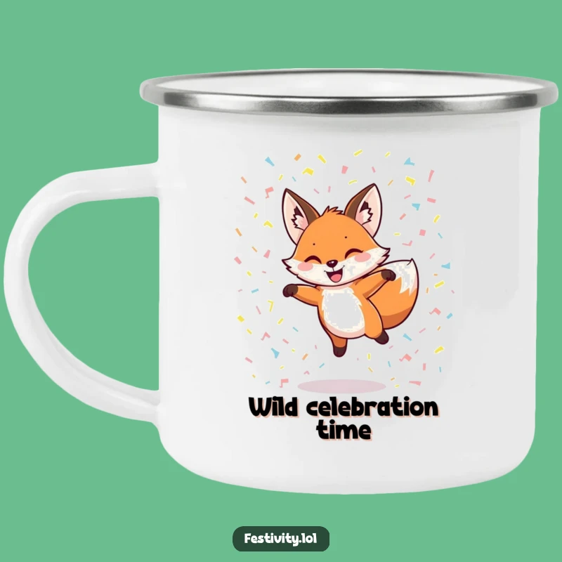 Funny Grinning Fox Camping Mug - Adventure Fuel with Festive Flair