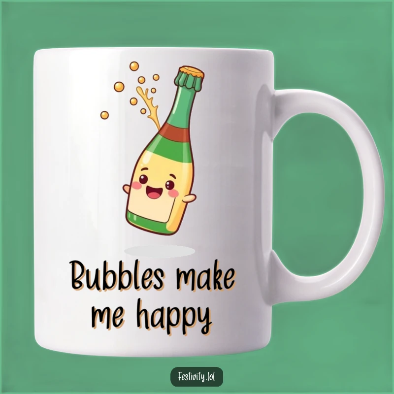 Funny Champagne Pop Mug: Celebratory Splash Design, Perfect Funny Gift for Party Lovers