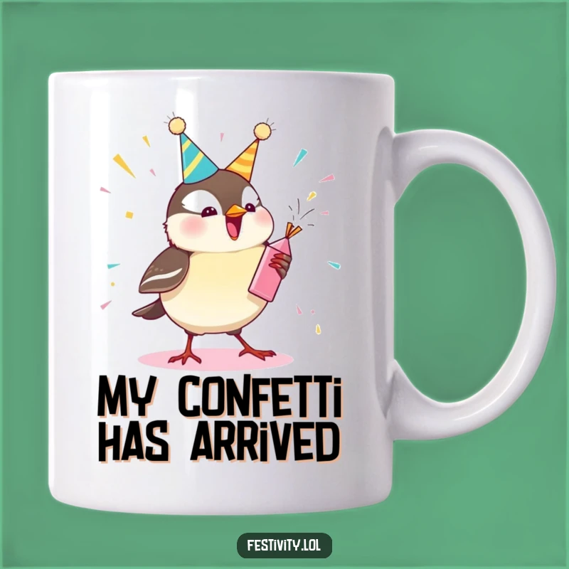 Funny Giggling Chickadee Party Popper Mug - The Perfect Cheerful Gift!