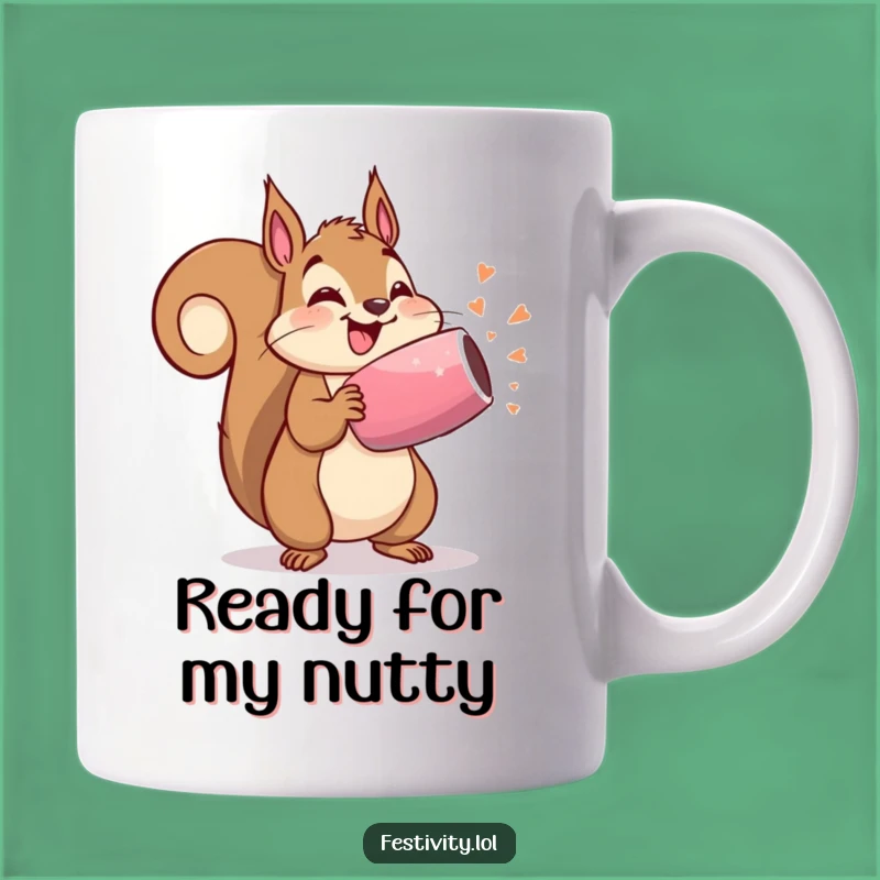 Funny Party Squirrel Mug: Delighted Rodent Popping Fun, Perfect Humorous Gift