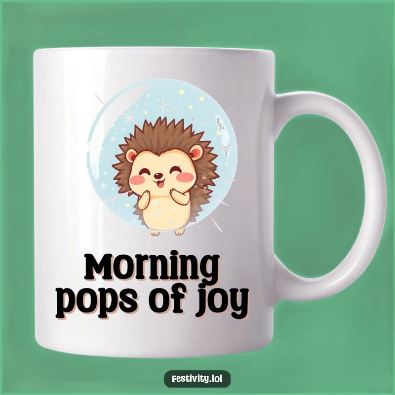 Funny Smiling Hedgehog Fireworks Bubble Mug: A Joyful and Hilarious Gift!