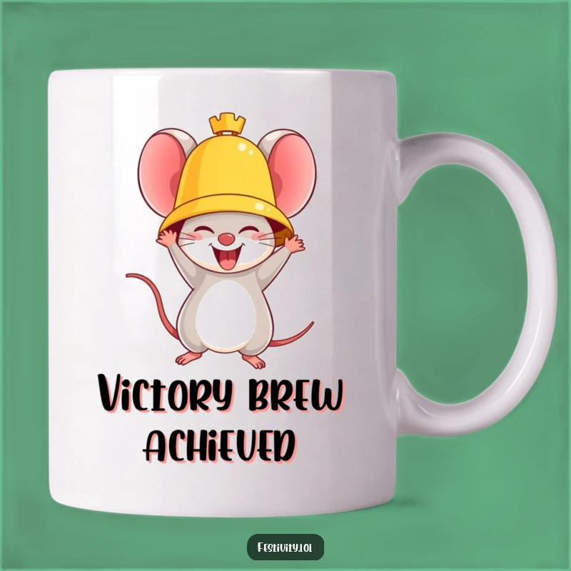 Funny Triumphant Mouse Mug: Celebrate Victories with This Hilarious Ringing Bell Gift
