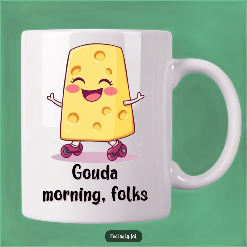 Funny Tripping Cheese Mug: Hilarious Gift for Roller Skate Lovers