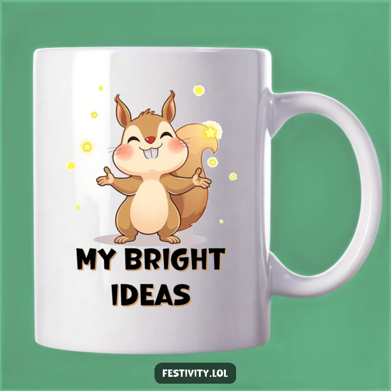 Funny Squirrel Firefly Mug: Juggling Glow, Perfect Humorous Gift