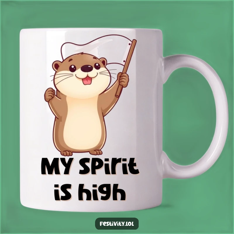 Funny Determined Otter Flag Mug - Celebrate Victory with a Smile!