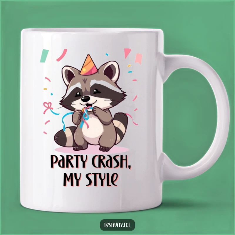 Funny Raccoon Party Bandit Mug: A Hilarious Gift for Mischief Lovers