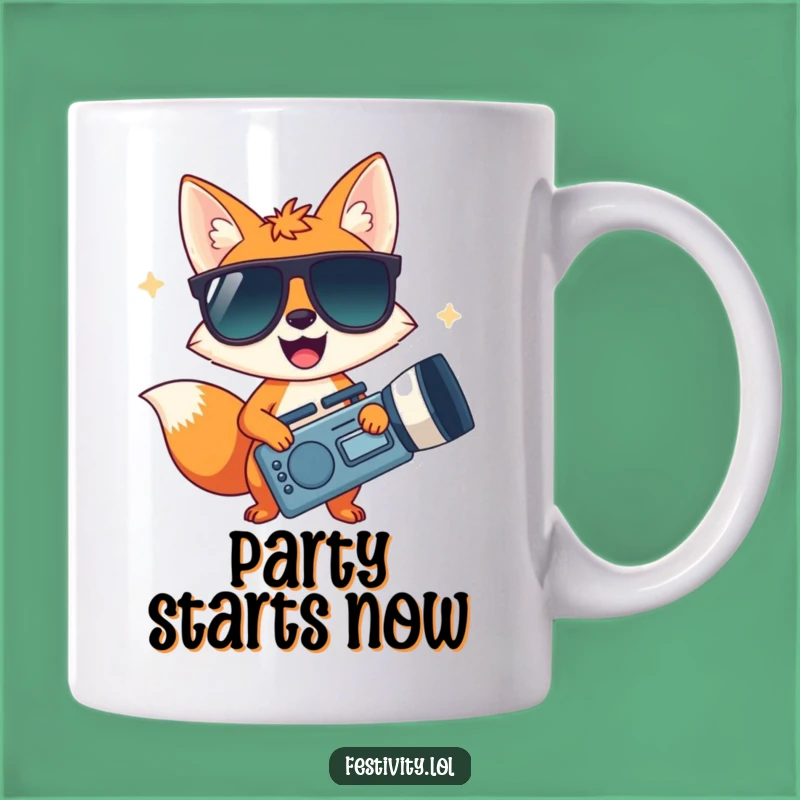 Funny Cool Fox Sunglasses Noisemaker Mug - A Hilarious Party Starter Gift