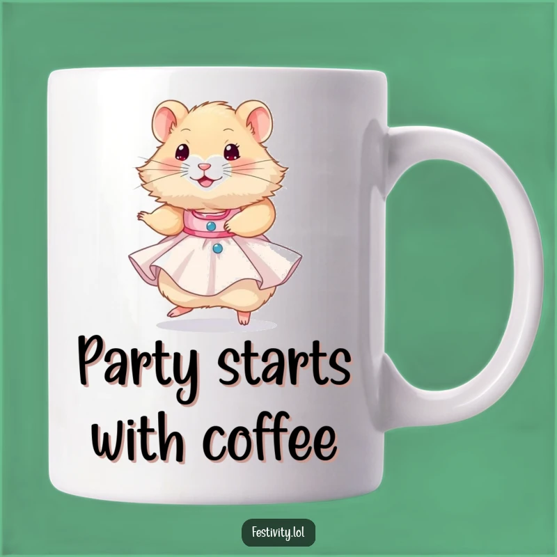 Funny Hamster Party Dress Mug: A Hilarious Gift for the Life of the Party!