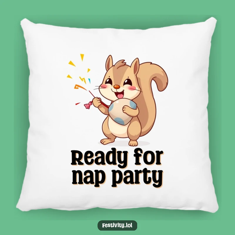 Comfy Funny Squirrel Party Popper Pillow: Add Humor to Your Space