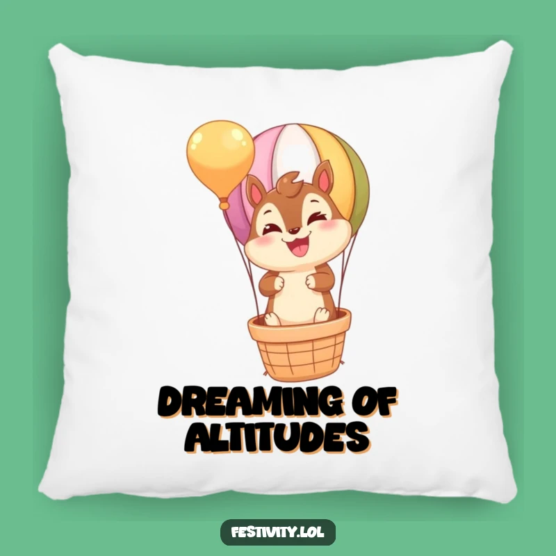 Funny Chipmunk Hot Air Balloon Pillow: Cozy Comfort with a Hilarious, Joyful Design