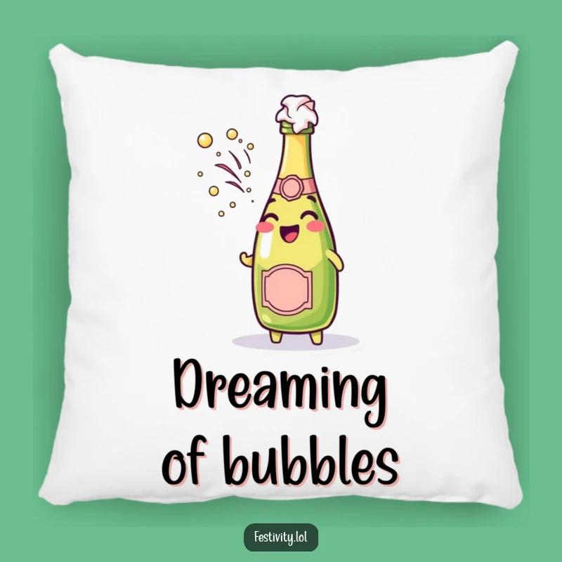 Funny Champagne Pop Pillow: Cheerful Bubbly Comfort, Joyful Funny Gift