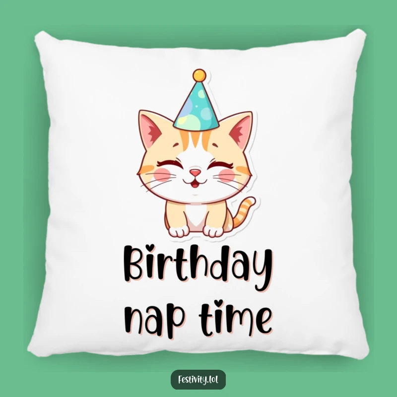 Funny Cat Birthday Pillow: Cozy Decor with a Wink
