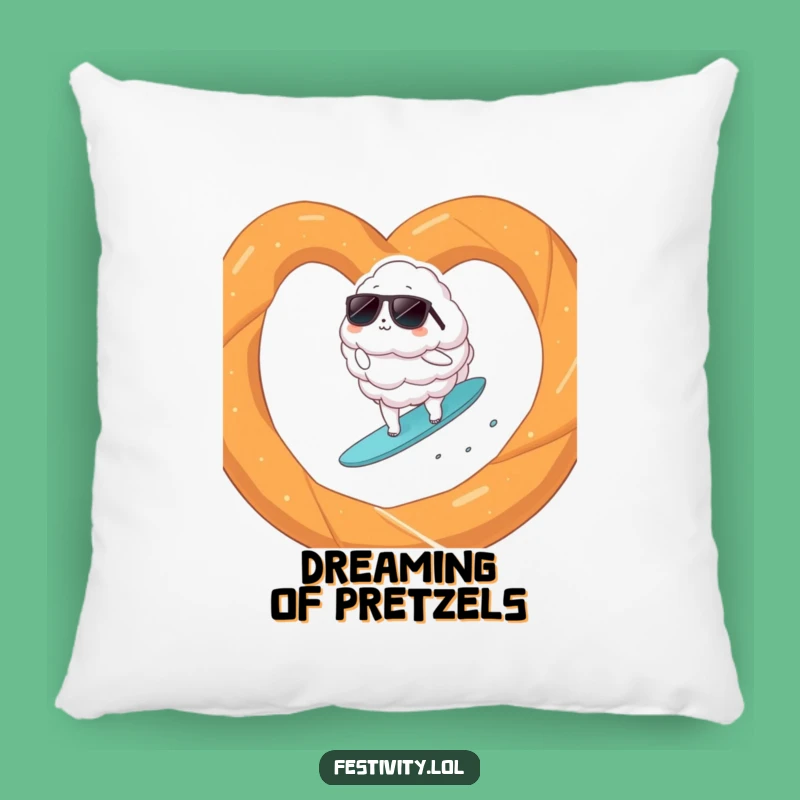 Funny Cloud Surfer Pretzel Pillow: Comfy and Hilarious Decor Piece