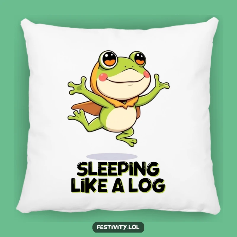 Funny Frog Costume Pillow: Cozy Leap of Faith, Humorous Accent