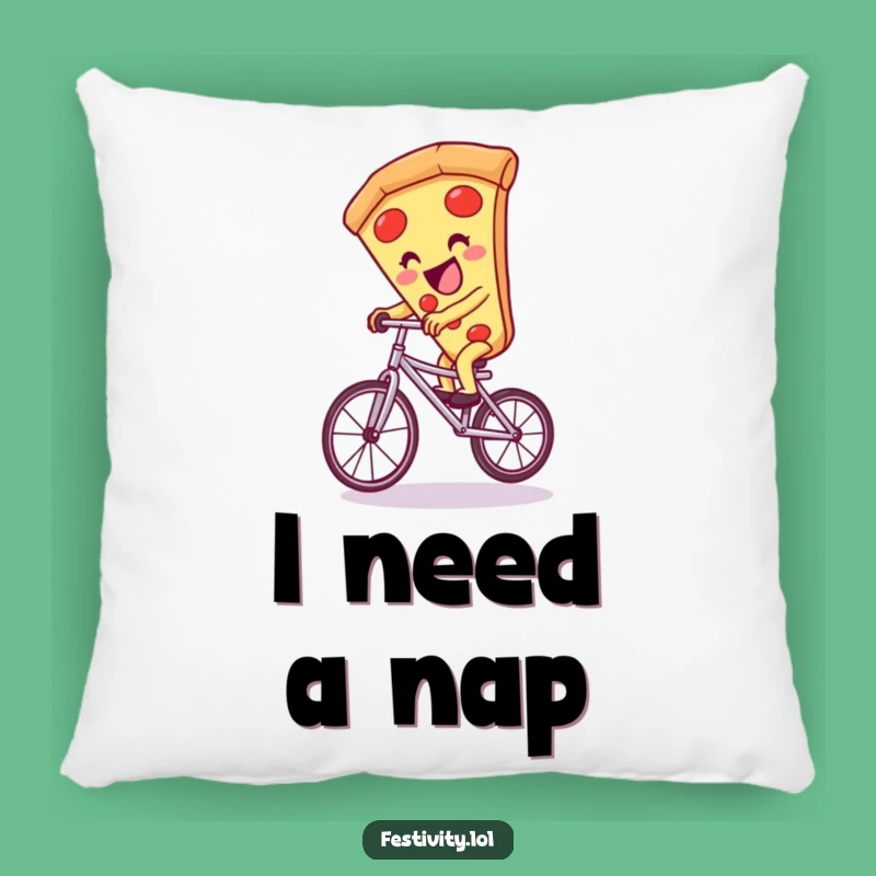 Funny Pizza Unicycle Pillow: Comfy Cuddles with Hilarious Pizzazz!