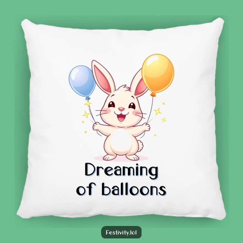 Funny Rabbit Juggling Balloons Pillow: Soft Comfort and Whimsical Charm!