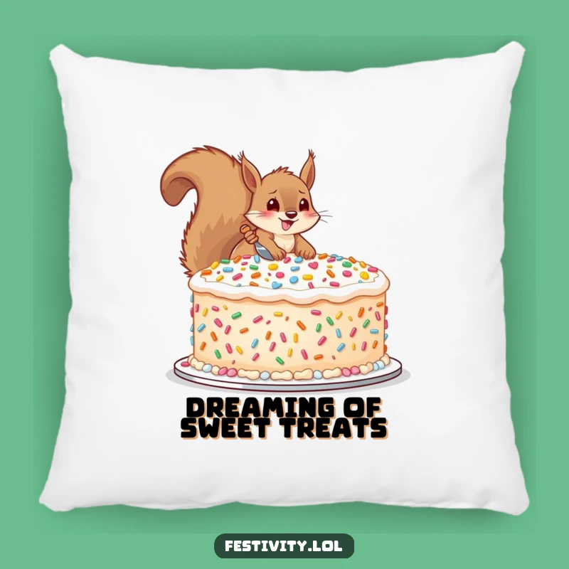 Funny Squirrel Cake Pillow: Comfy Cushion for Sweet Dreams